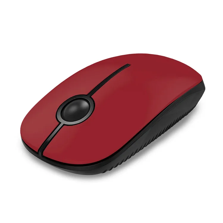 

Optical Mouse with 2.4G USB Receiver Less Noise Mice for PC Laptop Computer Black Red Portable Slim Wireless Mouse