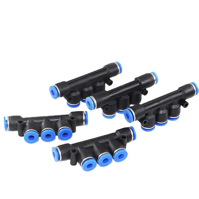 

Pk Series Five-Way Connector Pneumatic Tube Quick Connector Push Pipe Plastic Air Hose One Touch Fitting air pipe connectors