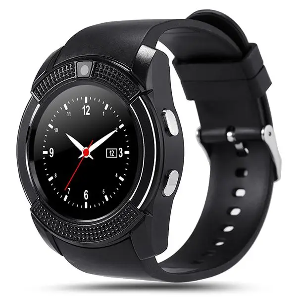 

V8 User Manual Wrist Watch Phone With Camera SIM Card Slot Waterproof Smart Watch IOS v8 Smart Watch, Black white