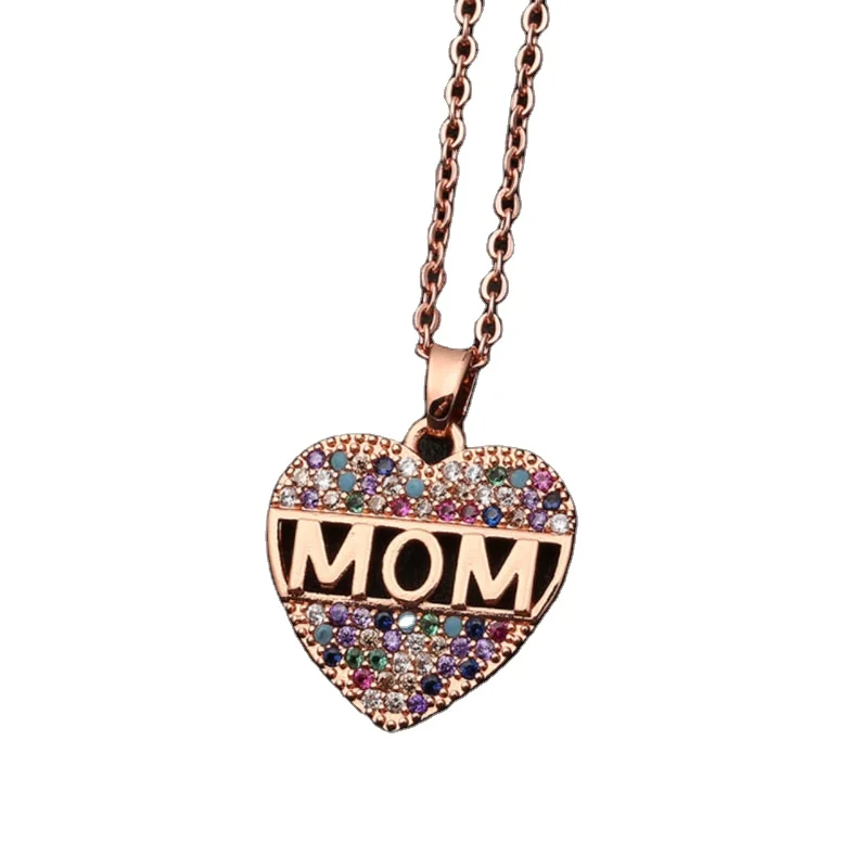 

Women Necklace Personalized Elegant Handmade Mothers' Day Gift Letter Gemstone Necklaces, As picture show