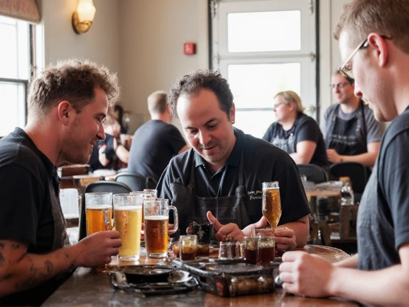 Craft Habit Raleigh staff preparing beer flight
