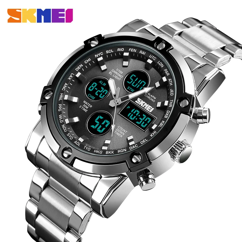 

Skmei 1389 Classic Men Luxury Brand Watches Stainless Steel Male Analog Clock Waterproof Quartz Men Wrist Watch
