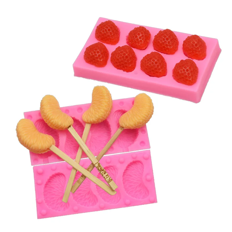 

DIY Baking Orange Lollipop Strawberry Fondant Cake Chocolate Mold West Point Biscuit Silicone Mold for Baking Pastry Accessories