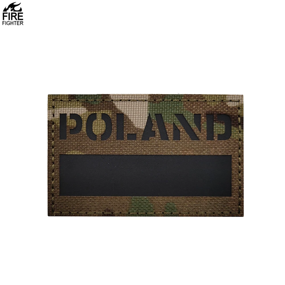 

Poland Multicam Polska Flag Airsoft Patch Hook And Loop PL IR Reflective M00182, Customized