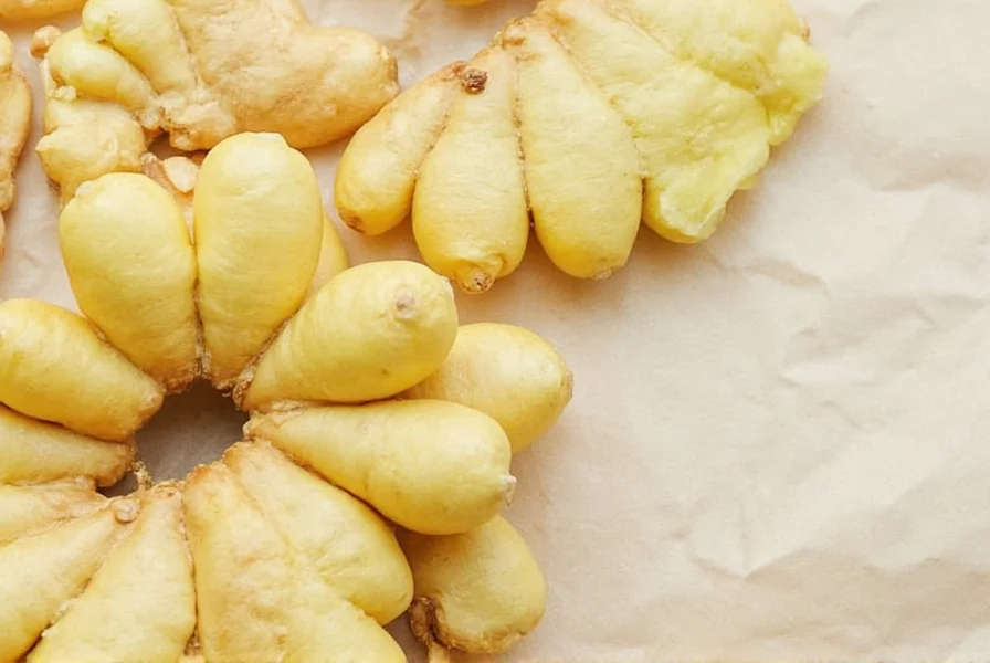 Close-up comparison of fresh ginger root versus spoiled ginger showing mold growth and texture differences