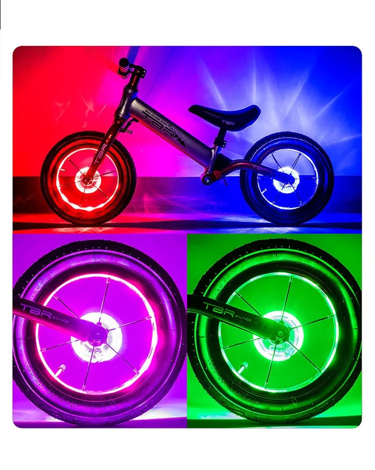 

Children's balance bike wheel light led USB rechargeable intelligent sensor night riding colorful led wheel light, 7 colors