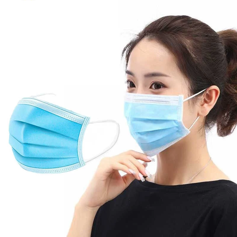 

Kids Adults Mask Disposable Dust Face Shield Health Protective 3 Ply Mask Custom Non-woven Fabric,melt-blown Fabric Anti-dust YX, Blue