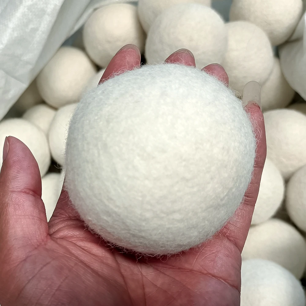 

100% New Zealand Organic Wool Dryer Balls Natural 6 Pack Wool Dryer Ball 6 Pieces Set Wool Dry Laundry Balls, White