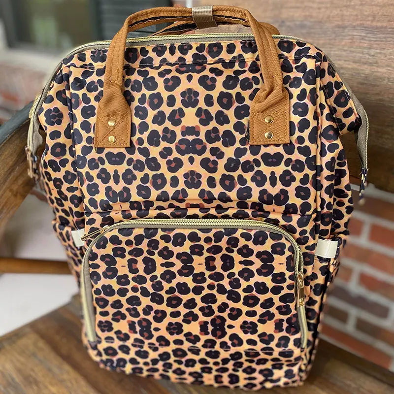 

Drop Shipping Wholesale OEM Factory Leopard Design Maternity Mummy Bag Tote Handbag Waterproof Travel Diaper Bag For Baby Care, Serape&leopard,leopard/cheetah,rainbow,sunflower,etc.