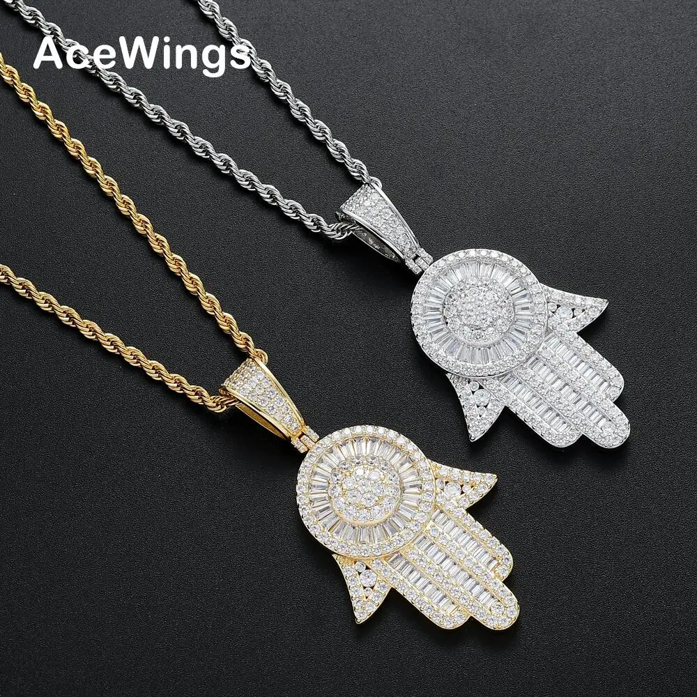 

CN194 Men Brass Setting CZ Pendant Iced Out Cubic Zircon Necklace Hip Hop gift Jewelry bling bling