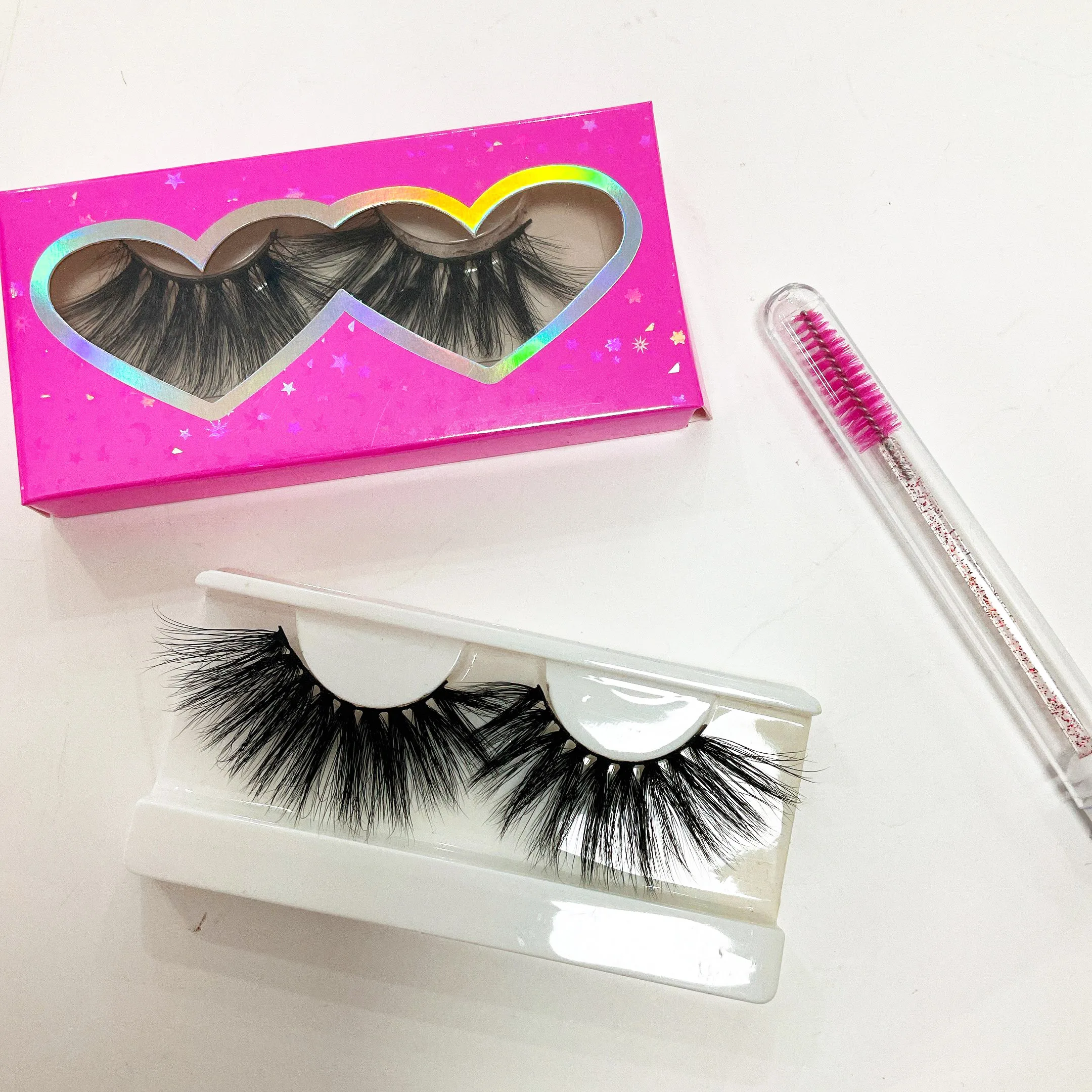 

Wholesale eyelash box packaging with private label mink eyelashes 3d mink lashes, Black