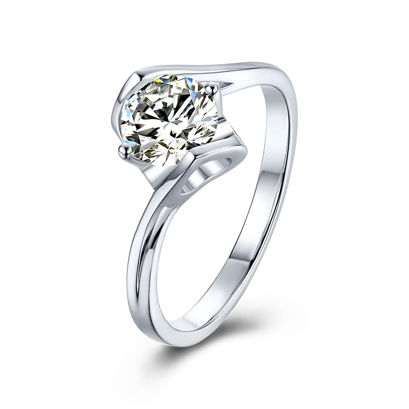 

Thriving Gems 1 Carat New Model 925 Sterling Silver Moissanite Ring Luxury Jewelry Engagement Ring For Women