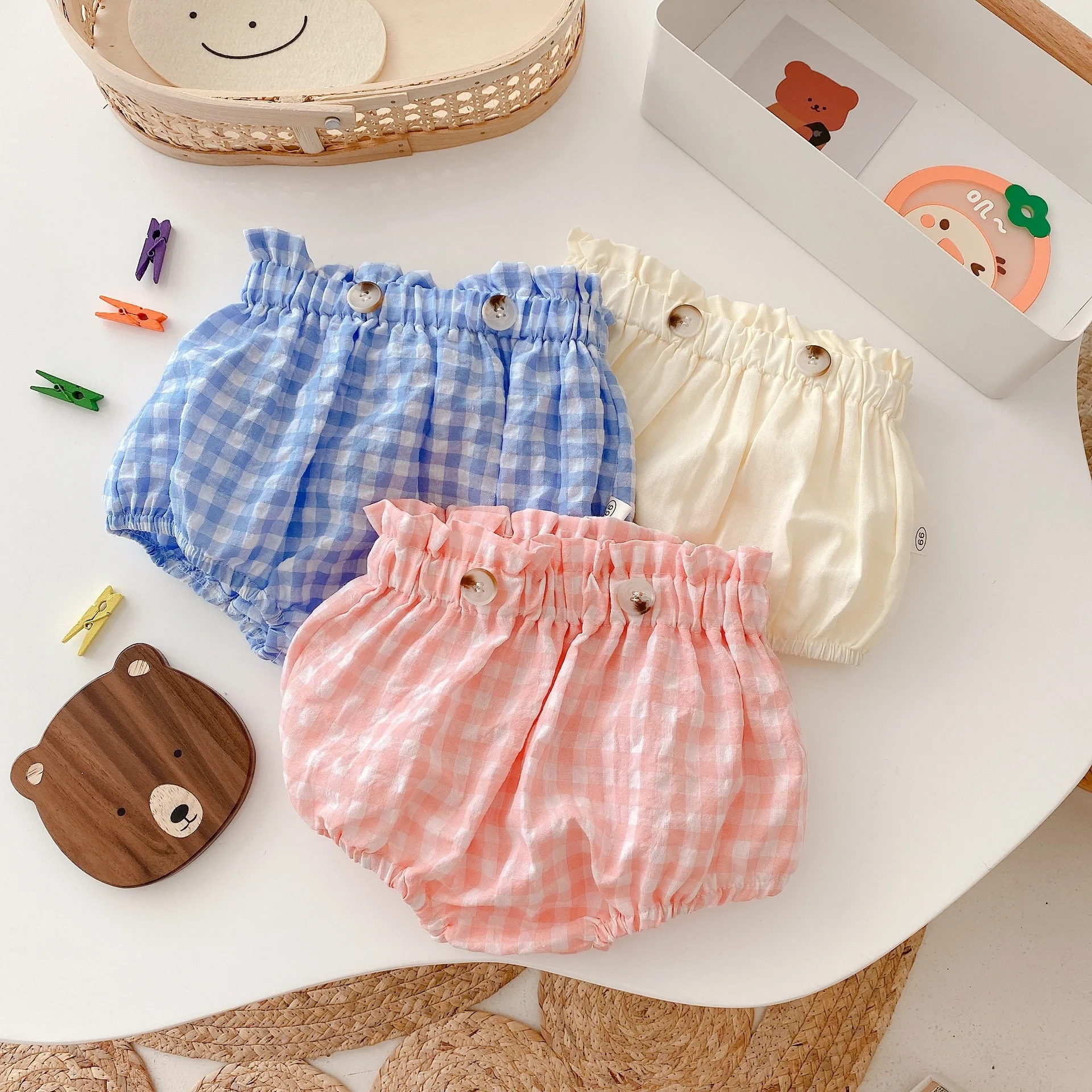 

0-2 Years Old Baby Baby Romper 2021 New Style Baby Girl Foreign Style Cute Overalls Triangle Lattice Climbing Clothes