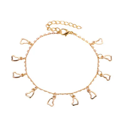 

Wholesale New Fashion Simple Gold Heart Anklet For Women, Show in the picture
