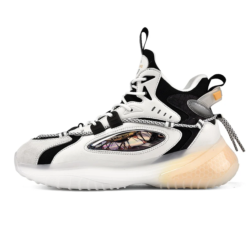 

High Quality Elastic Breathable Flying Woven TPU Men's Basketball Style Shoes New Style Gym Training Sneaker, White, black, blue