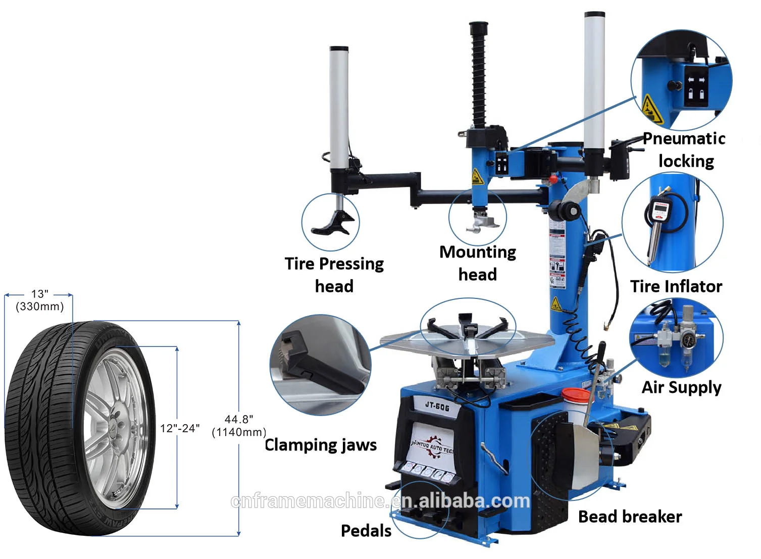 Jt606 Pneumatic Tire Changer/automatic Tire Changer Buy Pneumatik
