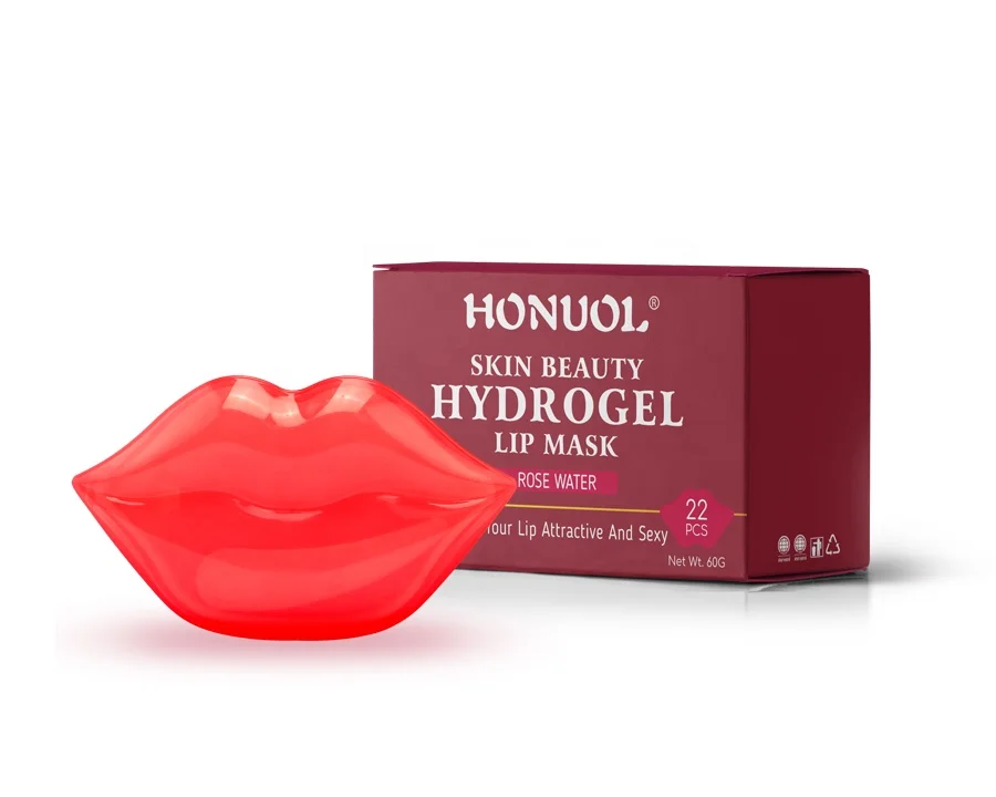 

Private Label Custom Lip Plump Mask Beauty Nourishing Deep Moisturizing Rose Red Hydrogel Lip Sleeping Mask Patch Manufacturer