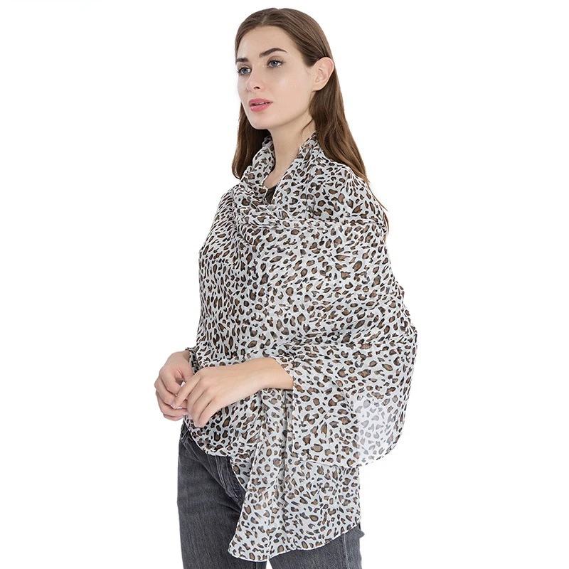 

MIO 180 x 100 Cm Long Swimsuit Beach Cover Up New Fashion Leopard Printing Polyester Pareo Sarong Shawl, 8 colors in stock