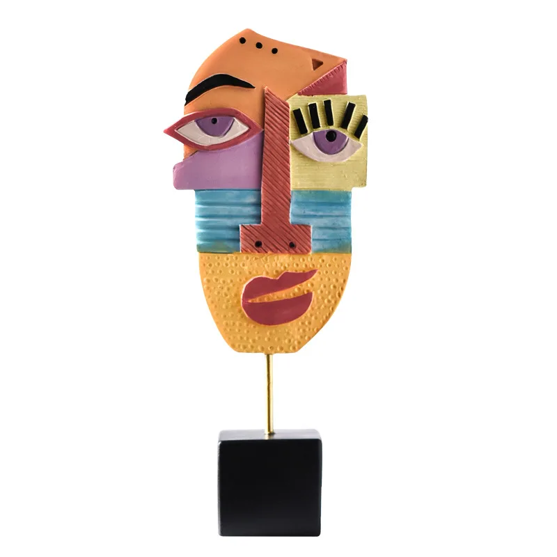 

Wholesale INS Nordic wind resin crafts creative abstract face art decorations, Customized color
