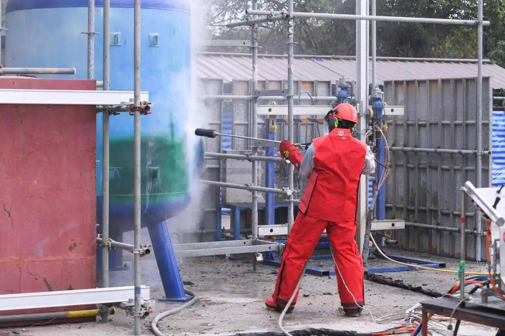 
2500Bar 20Lpm skid mounted paint remove cold water jet high pressure hydro jetting equipment 