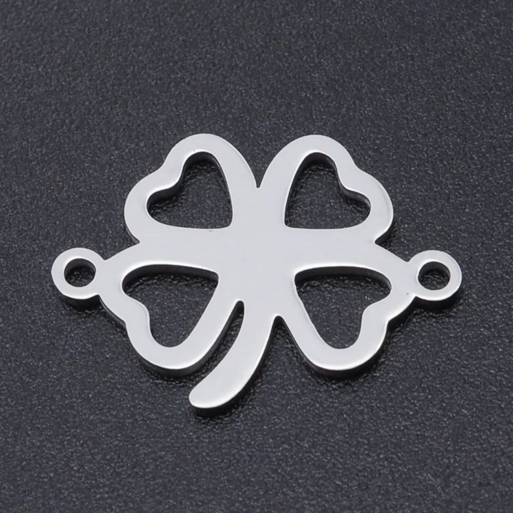 

Wholesale 5Pcs/Bag Stainless Steel Four Leaf Clover Connector For Jewelry Making