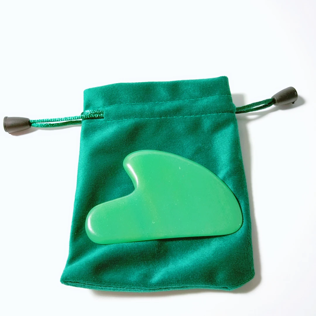 

New Style Face Lift Anti Aging Jade Stone Green Aventurine Body Massage Guasha Heart Shape