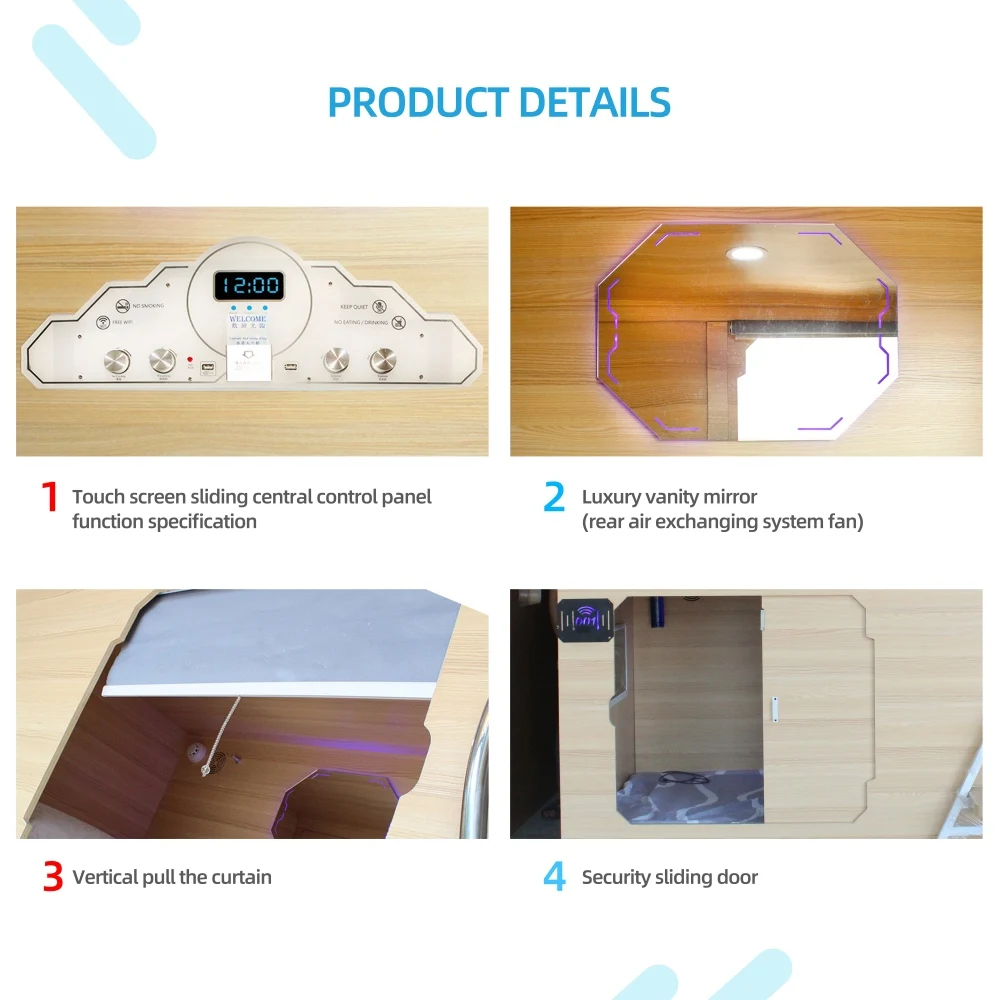 Wimi Wooden Soundproof Modern Single Sleeping Capsule Bed Furniture