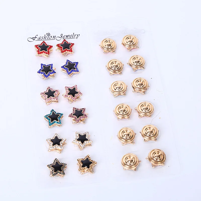 

2021 Sailing Jewelry Cheap Crystal Rhinestone Star Shape Magnetic Brooch Muslim Scarf Shawl Cardigan Clip Magnetic Brooch