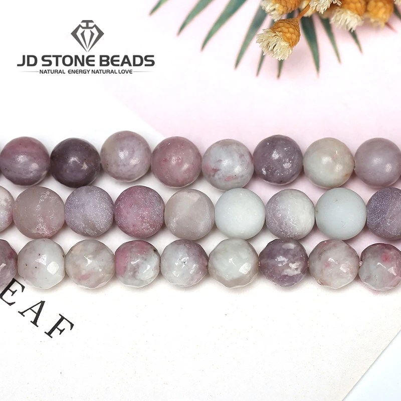 

Natural Lilac Stone Beads Matte Natural Gemstone 4/6/8/10/12mm Pick Size Wholesale Price For Unique Design GEM Jewelry Accessory