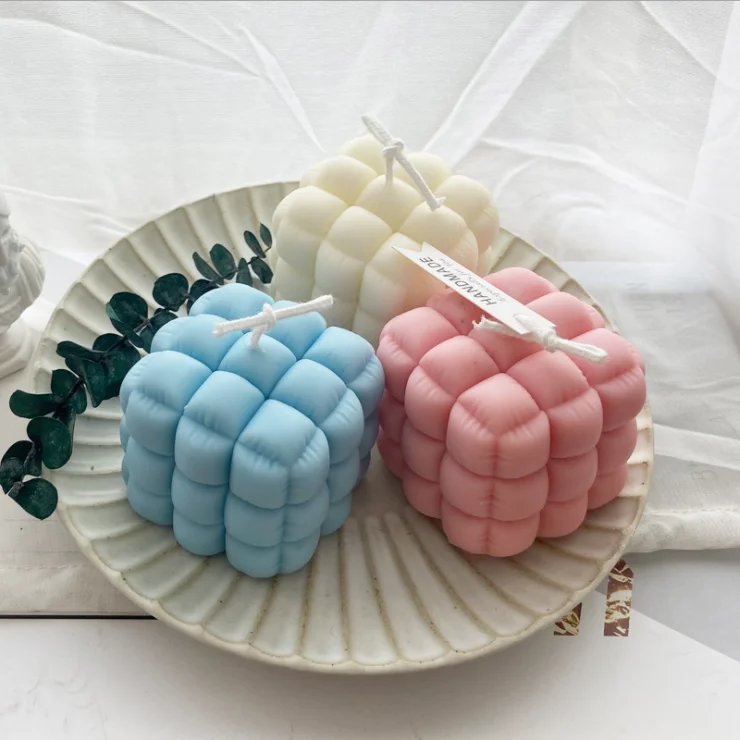 

Geometric Square Soft Bag Sofa Rubik's Cube Aromatherapy Candle Mold Ins Wind Korean Baking Cake Silicone Abrasive Tool