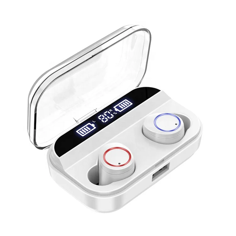 

mini TWS earbuds bluetooth 5.0 IPX 7 waterproof wireless stereo bluetooths headphone, Wite bluck