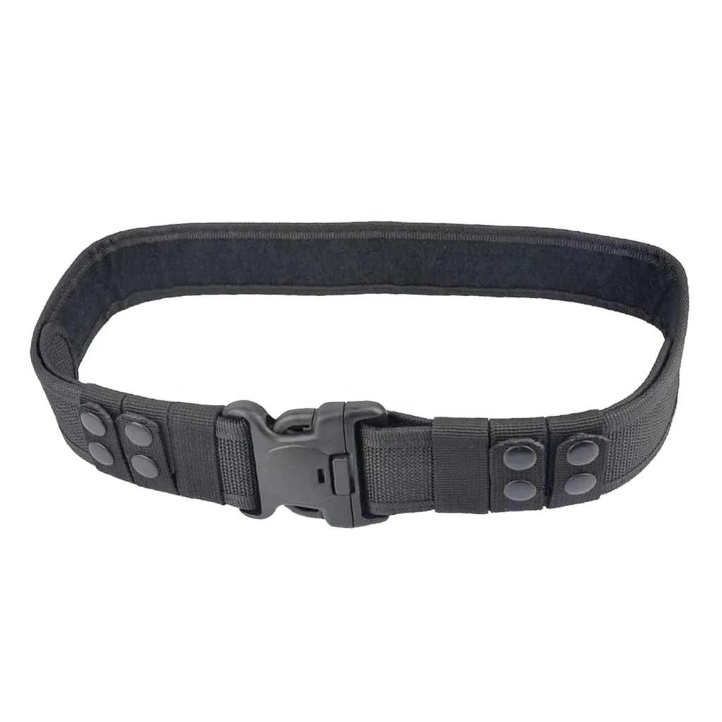 

High Quality Tactical Security Guard Paramedic Army Police Duty Utility Belt Black Multifunctional military fan nylon girdle