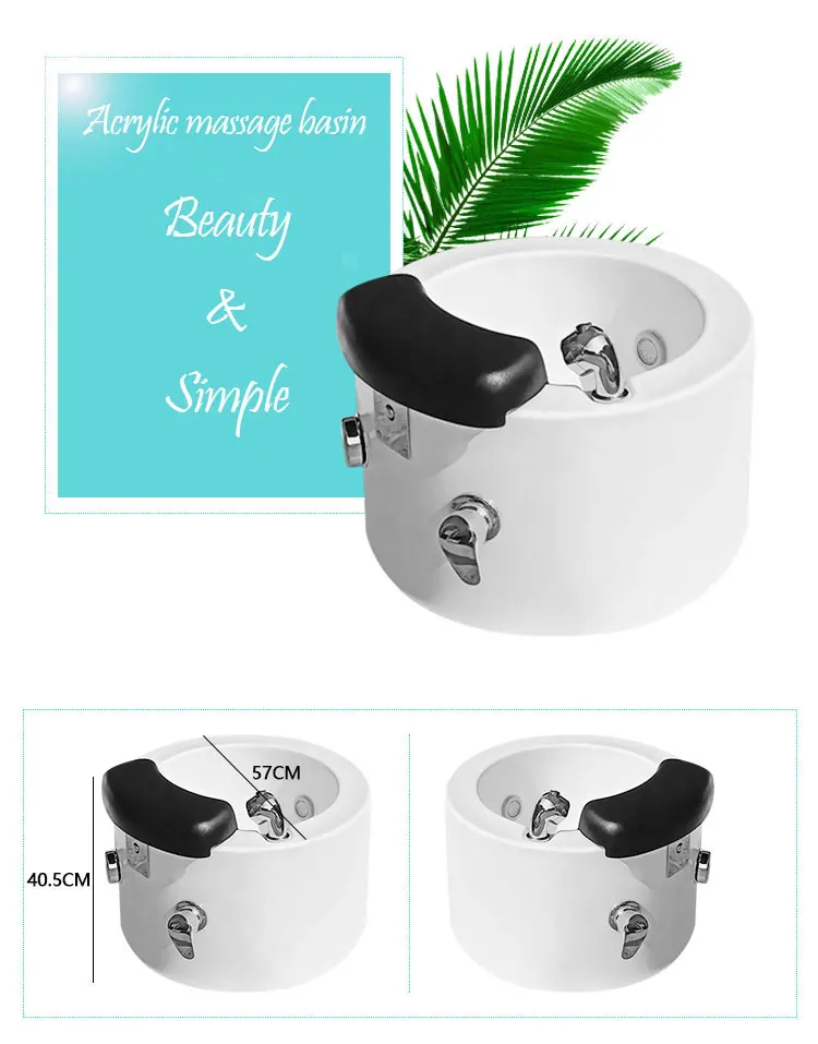 Glass Portable Foot Spa Pedicure Tray Bowl No Plumbing For Pedicure