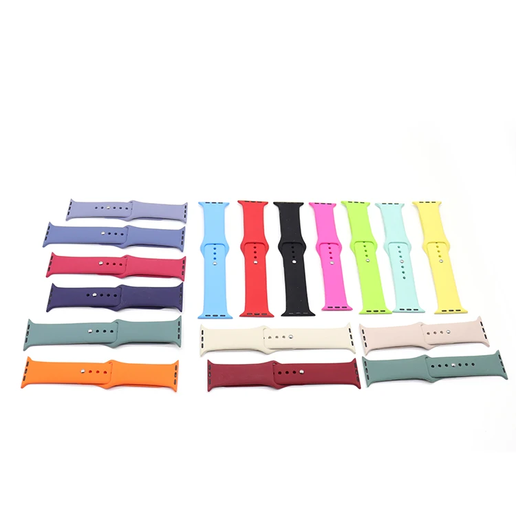 

Fast Delivery Silicone Watch Band For Apple Custom Silicone Watch Strap Quick Release Rubber Smart Watch Bands, 18 colors