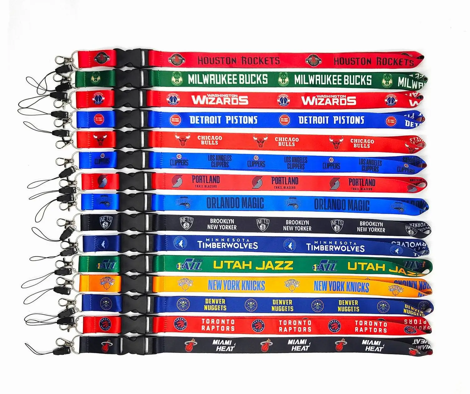 

NBA Basketball Team Club Sports Mobile Phone Lanyard Long Badge Camera Lanyard Low MOQ Polyester Lanyard