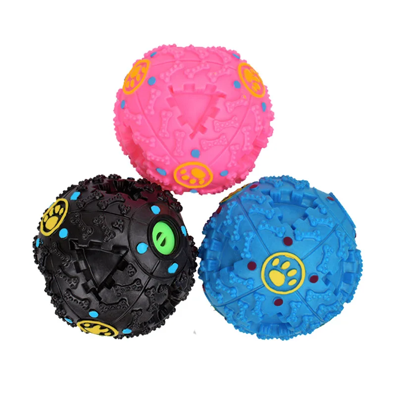 

Wholesale Durable Training Interactive Squeak Dog Treat Ball Snack Pet Dog Food Feeder Ball Toy, Picture showed