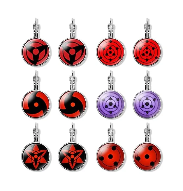 

Sharingan Eye Stud Earrings Naruto Jewelry Anime Naruto Earrings for Women Men, Picture shows