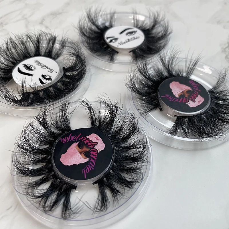 

Fluffy 25mm 3d false eyelashes bulks private label custom logo lashbox packaging mink lashes3d wholesale vendor