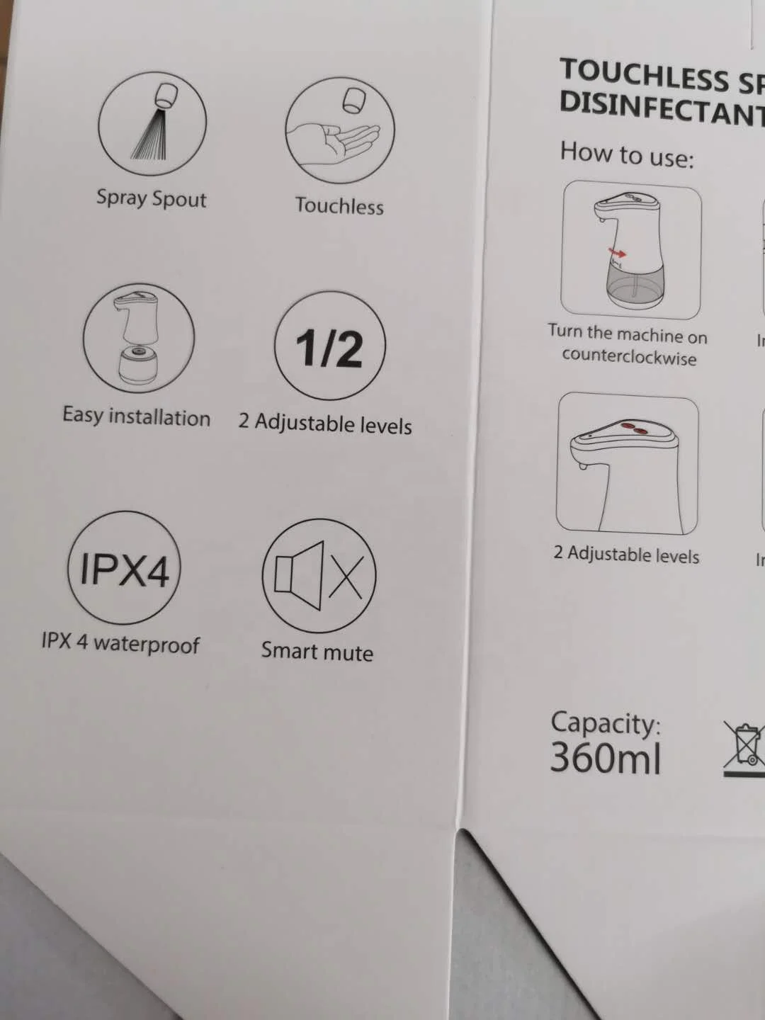 
2020 Plastic smart touchless Infrared alcohol hand sanitizer automatic sensor dispenser spray type with CE ROHS 