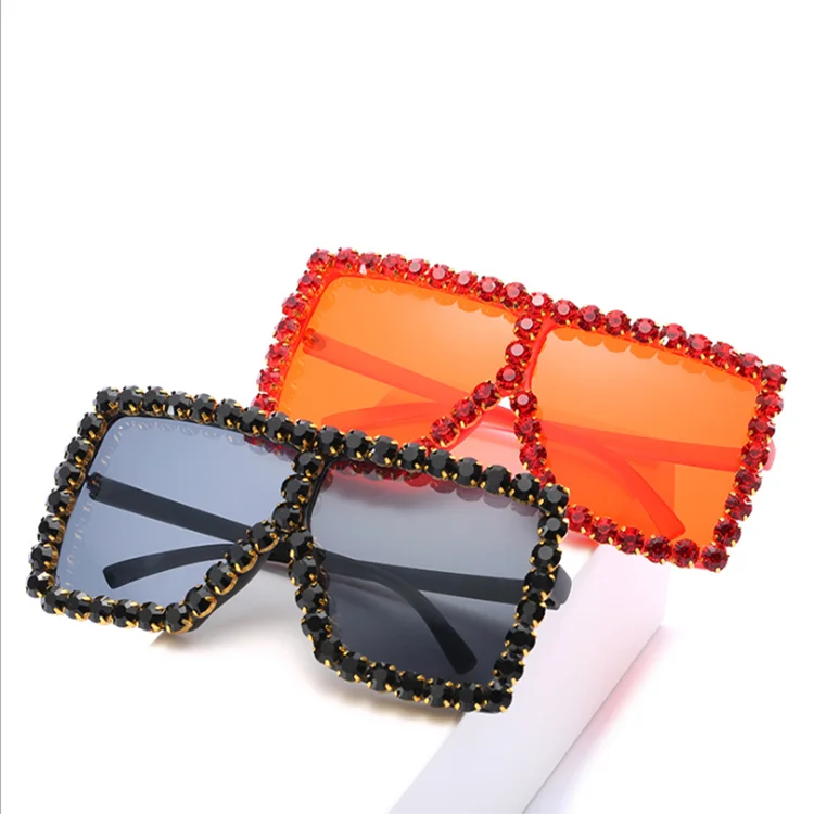 

Fashion Crystal Oversized Eith Bling Millionaire Rhinestone Sun Glasses Sexy Pink Diamond Glasses Sunglasses In Bulk