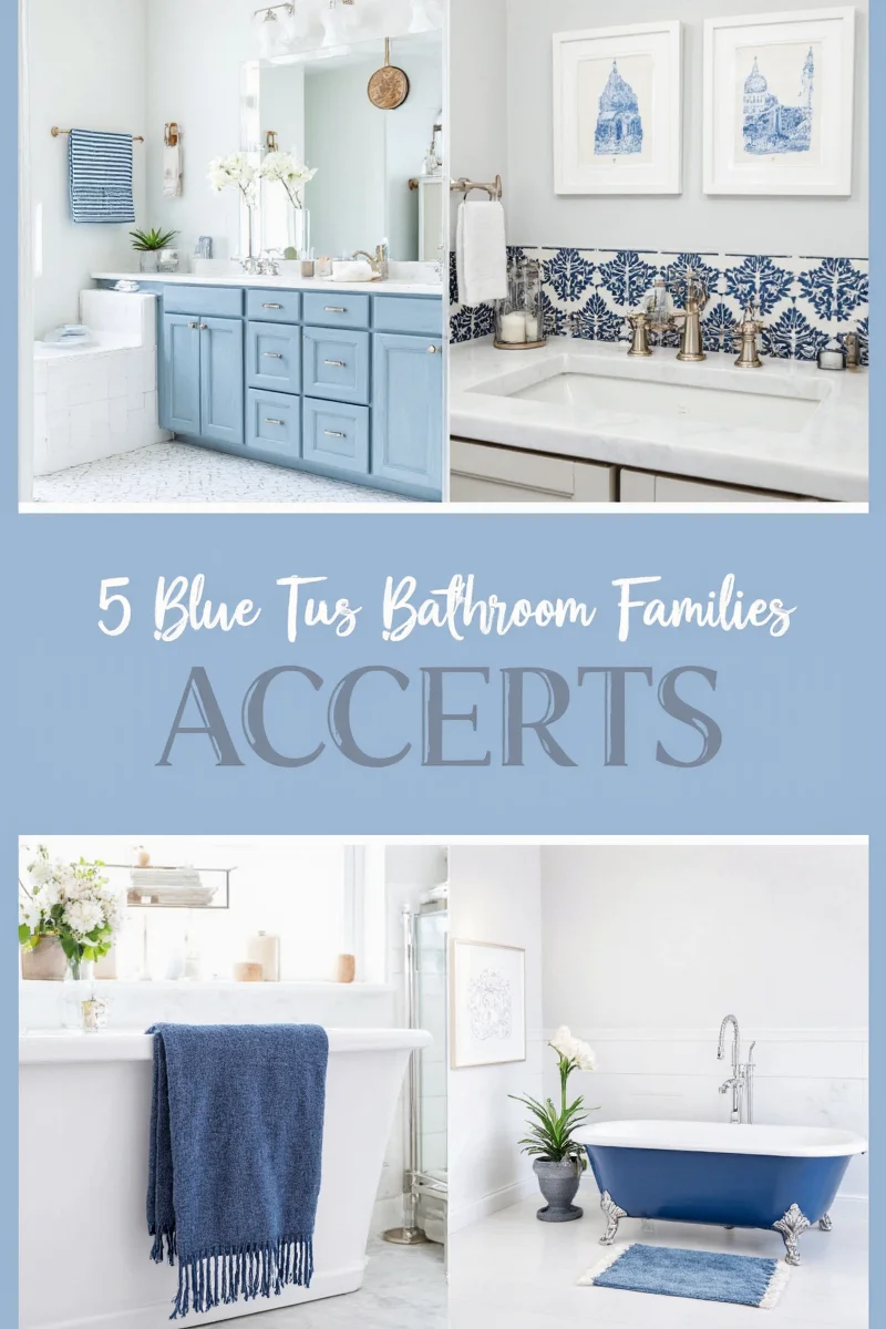 A complete blue-themed family bathroom