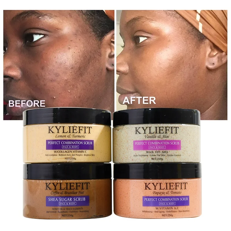 

Kyliefit Facial Anti Acne Scars Hyperpigmentation Scrubs exfoliating scrub Turmeric Lightening Whitening Scrub For Face