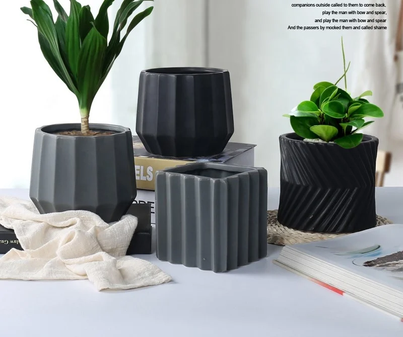 

Ceramic flower ceramic planter hotsale indoor gardening ceramic flower pots, 2colors