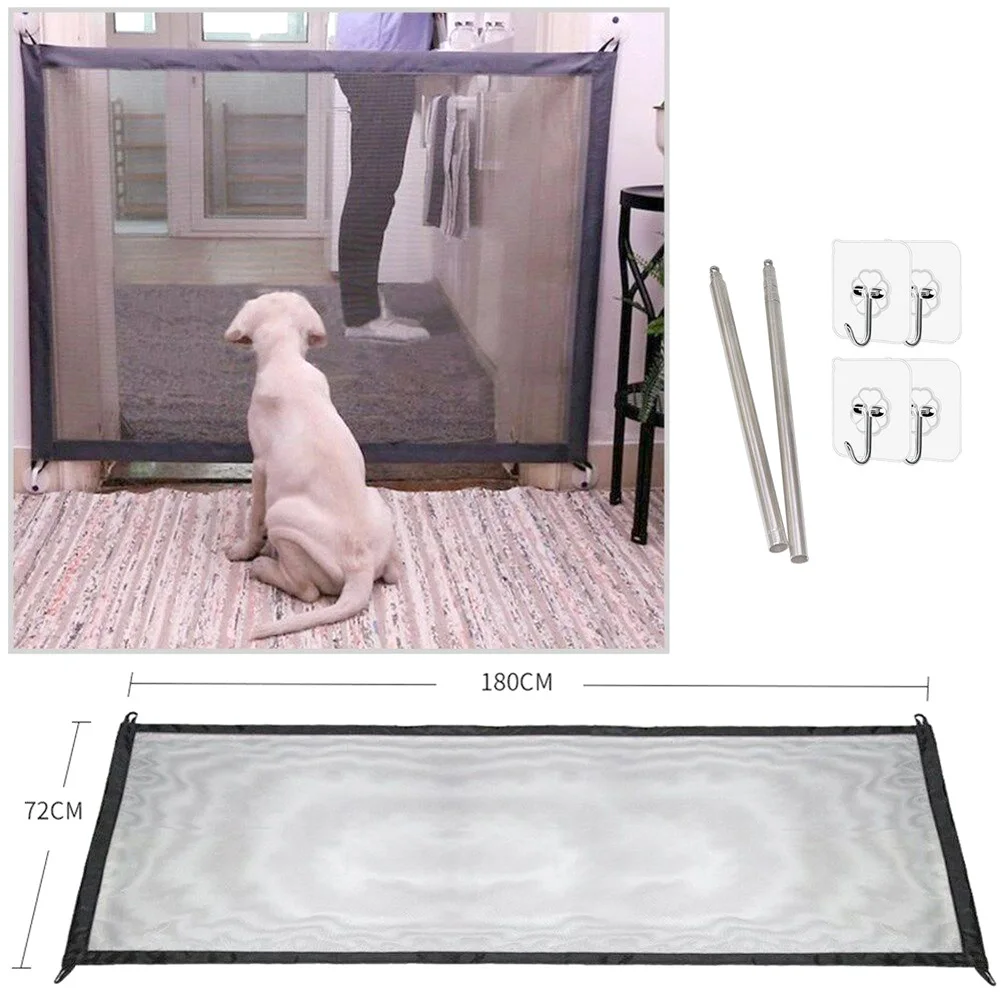 

Portable Pet Barrier Folding Breathable Mesh Net Dog Separation Guard Gate Pet Isolated Fence Enclosure Dog Safety Supplies