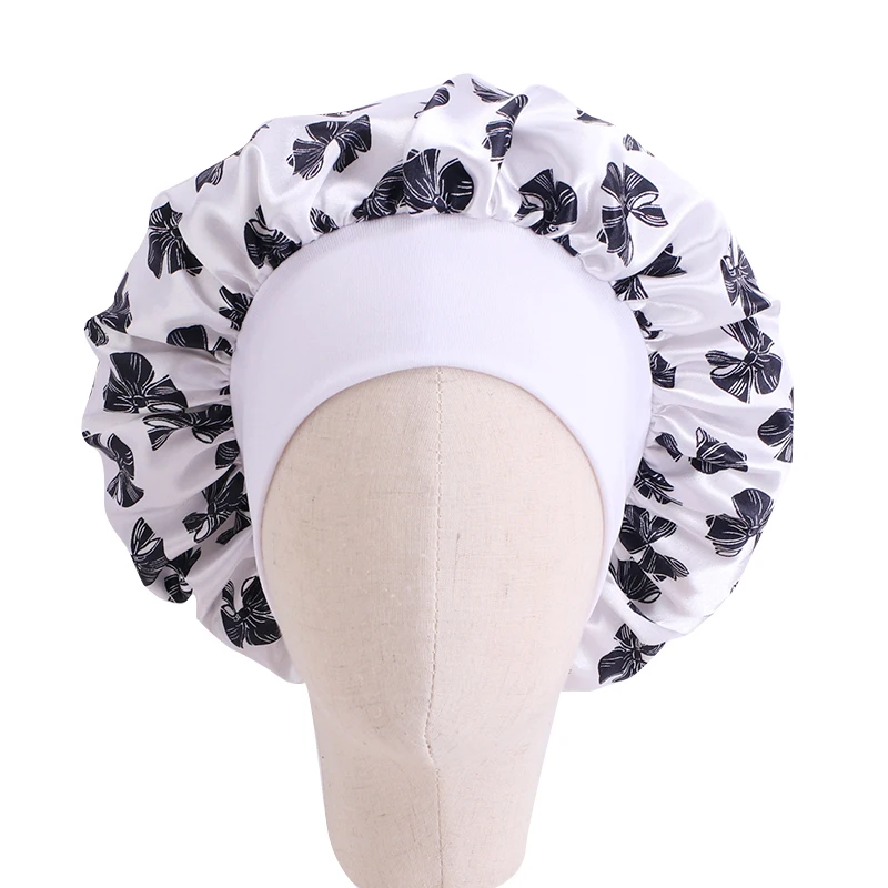 

GTOP Wholesale Custom Logo Cute Kid Size 2-8 Years Comfortable Colorful Bonnets Wide Band Turbans Spandex Satin Bonnet For Kids
