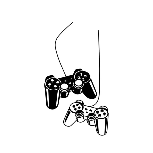 

Hot Selling Double Gamepad Stickers Gamepad Home Decoration Stickers, As picture