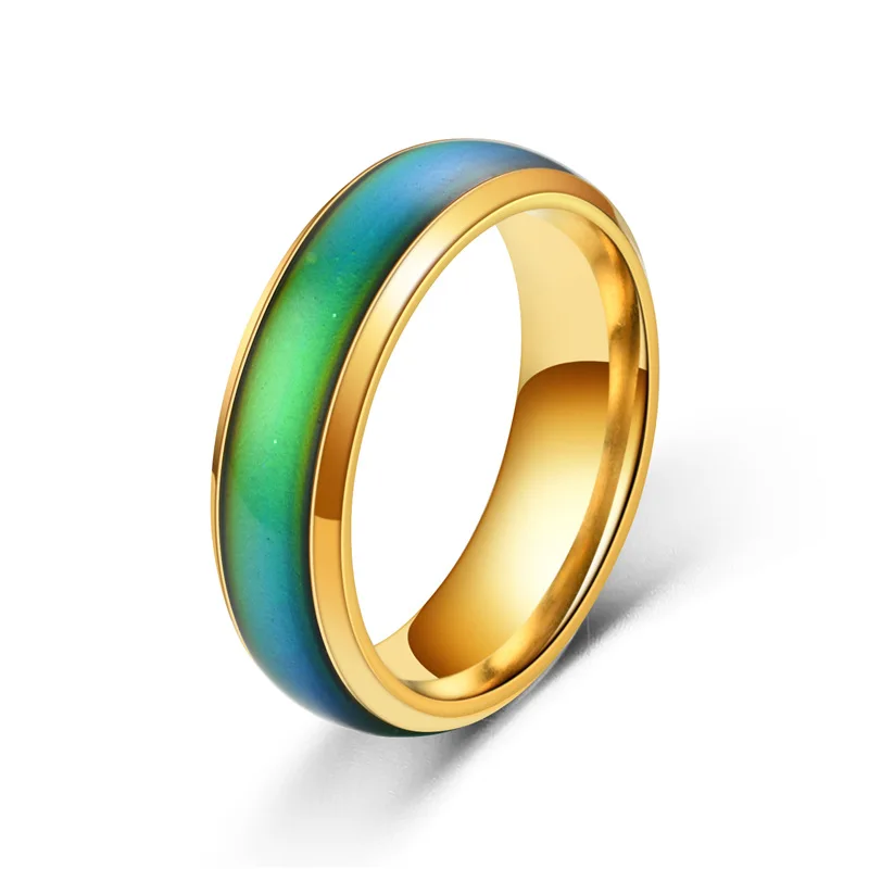 

mens jewelry Fashion Smooth Blank Change Color Magnetic Mood Rings for Couples Magnetic Rainbow Gifts Stainless Steel Ring