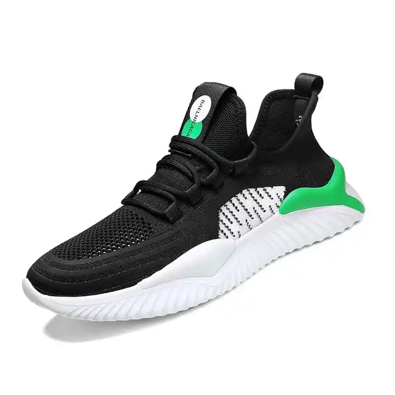 

New Sports custom black white flying knit non slip shoe sport sneakers running shoes men, Custom ( black&red)