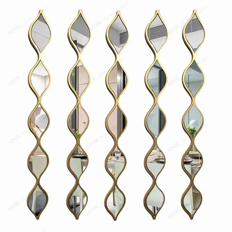

Gold wood Frame Hollywood Sofa Back Wall Mirror for Home Decorative Small Mirror Wall Decor