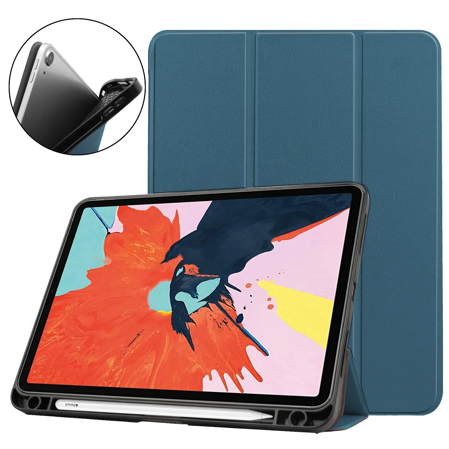 

New Tri-Fold Shockproof Flip Tablet Case With Pen Slot Cover For IPAD Air 4 10.9 inch 2020